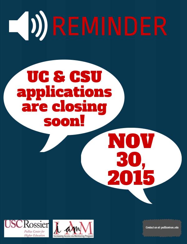 UC & CSU Apps Deadline Piktochart Visual Editor