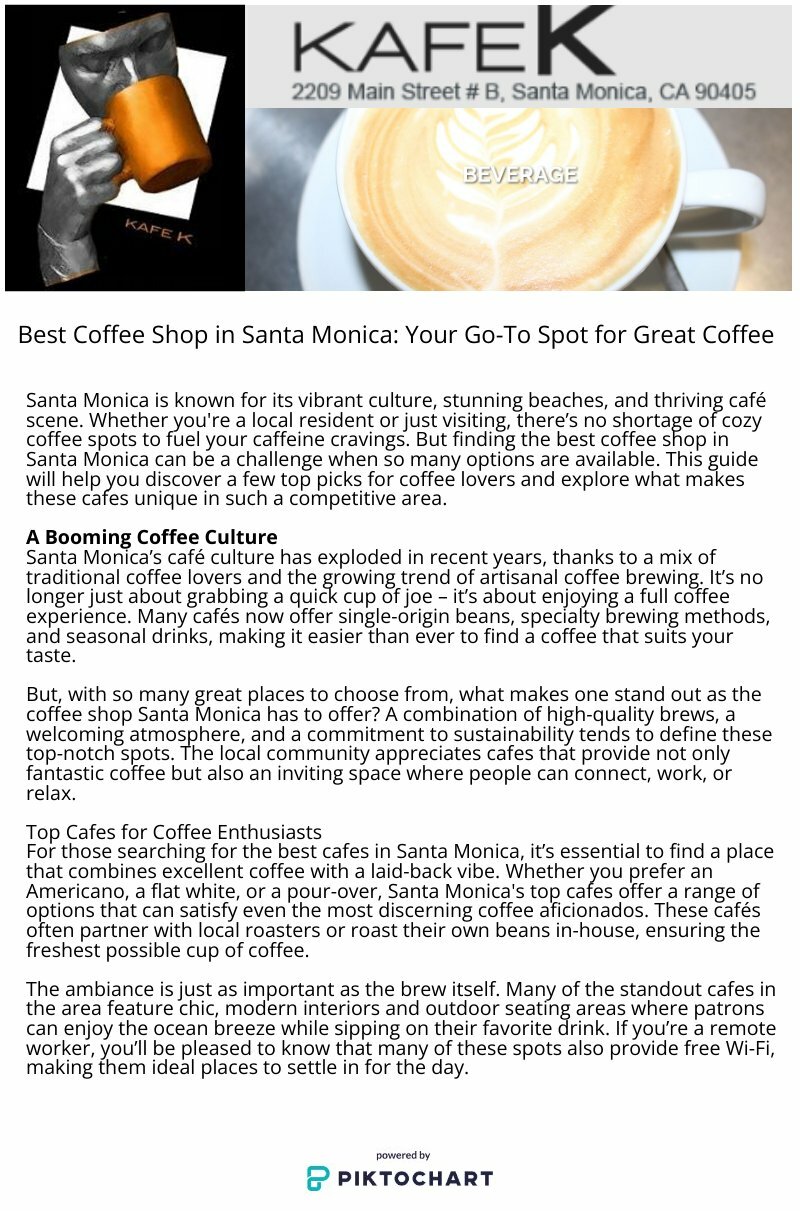 Best Coffee Shop in Santa Monica | Infographics | Piktochart Visual 