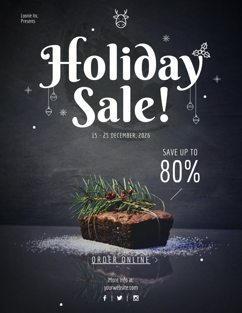 Holiday Sale Free flyer template Piktochart