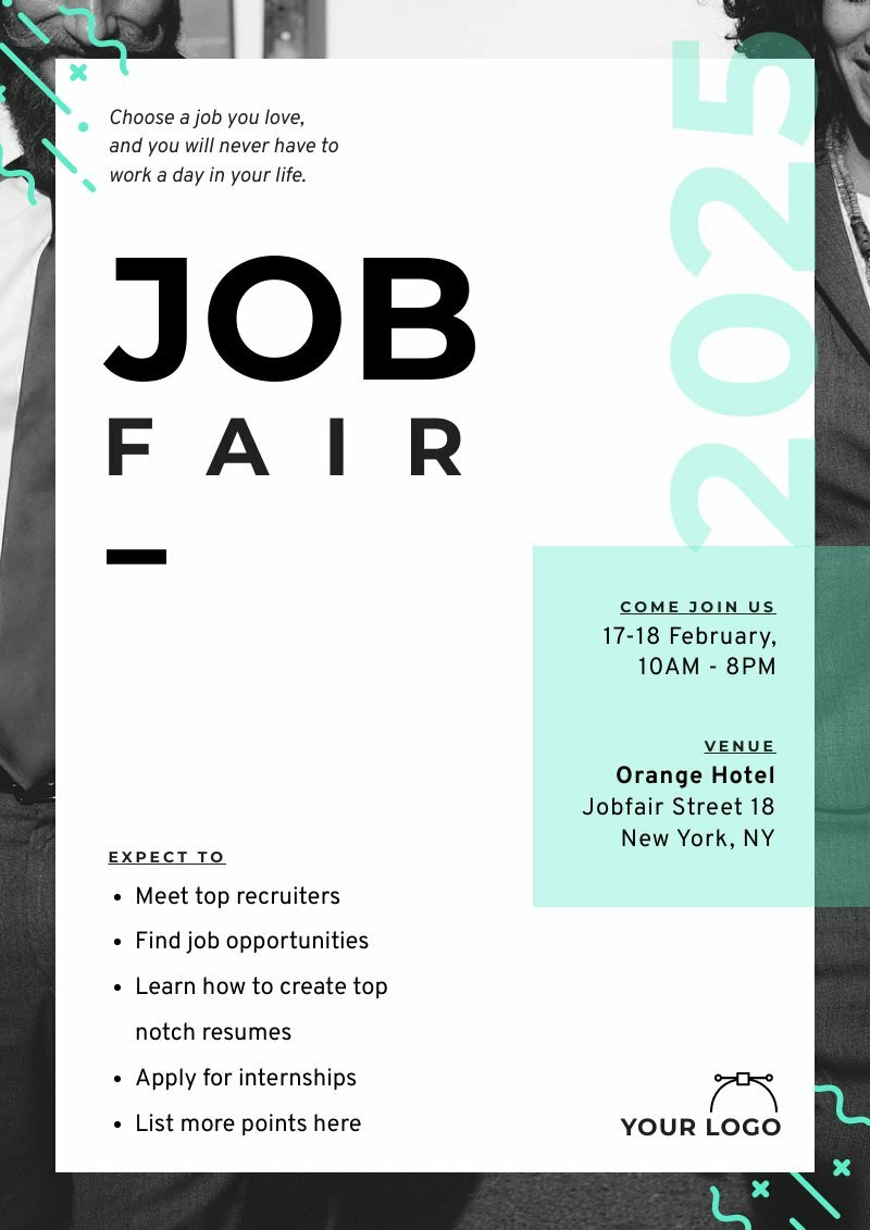 Job Fair Free Poster Template Piktochart