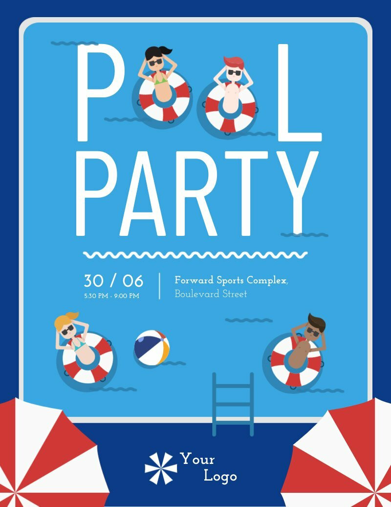 team-activity-pool-party-free-flyer-template-piktochart