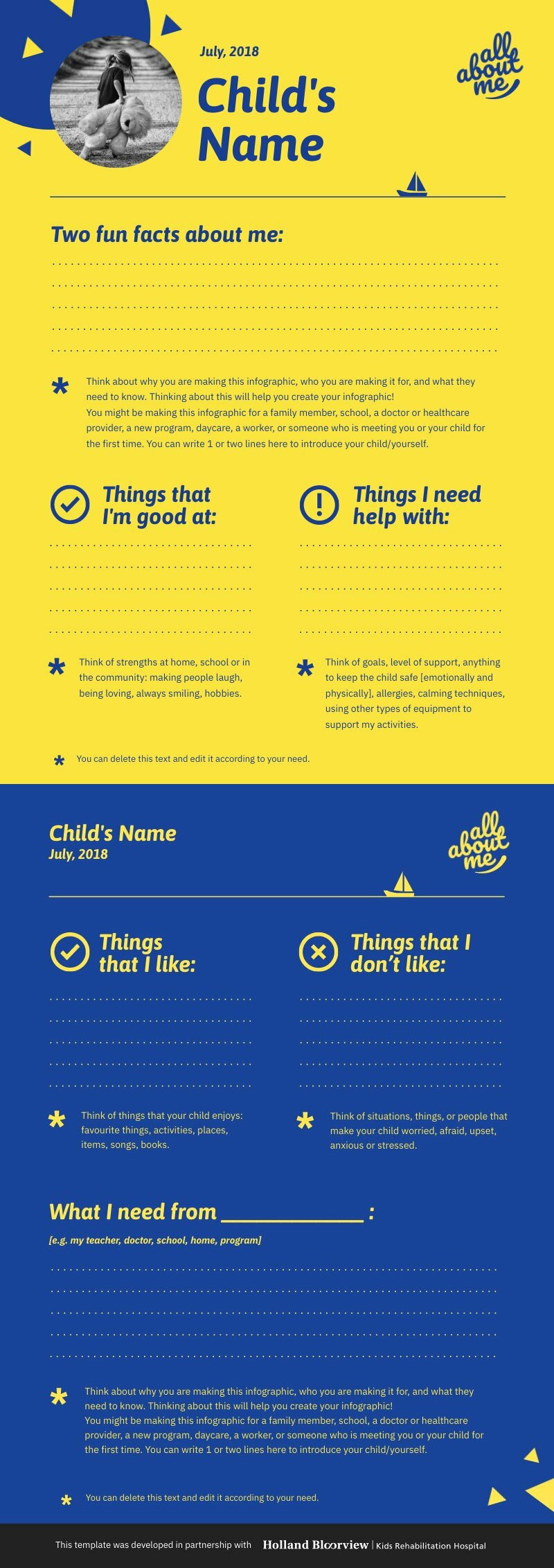 Free infographic template all about me Piktochart