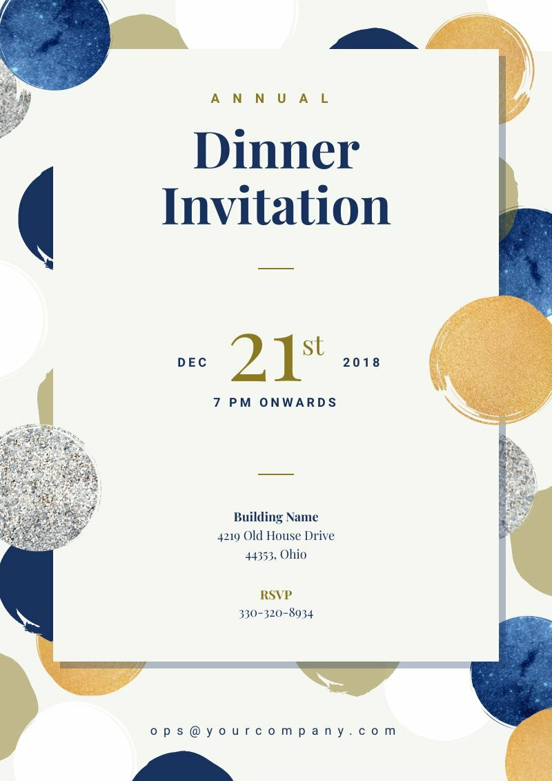 Yearly Dinner Invitation - Piktochart en Español