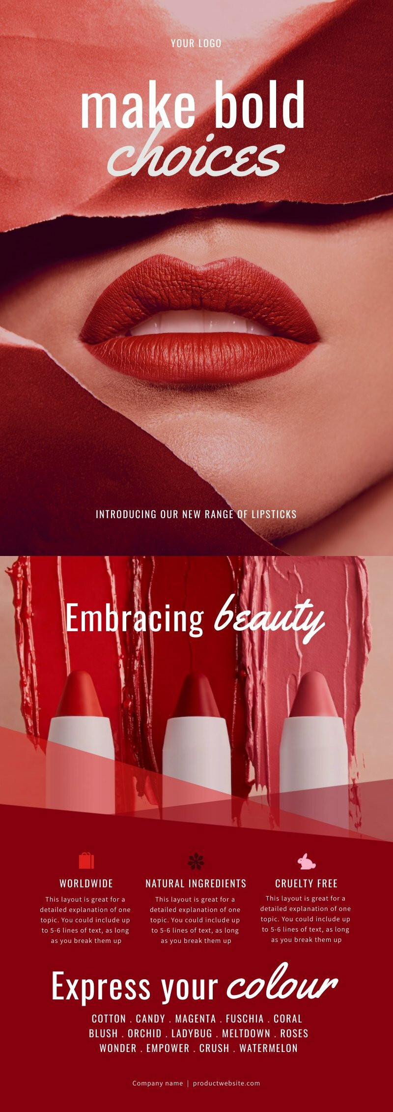 Beauty Product Brochure Free Brochure Template Piktochart