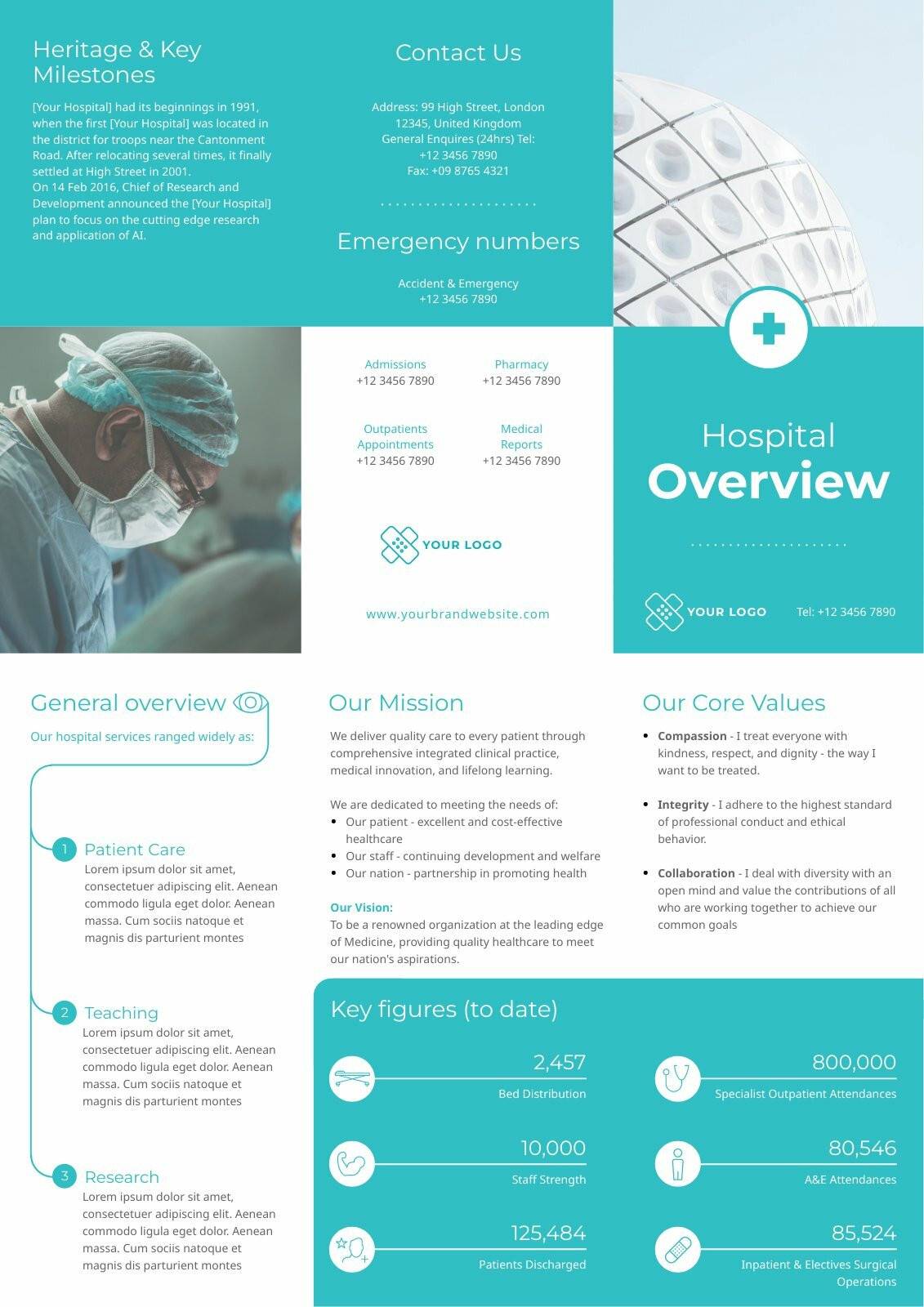 hospital brochure design templates free download