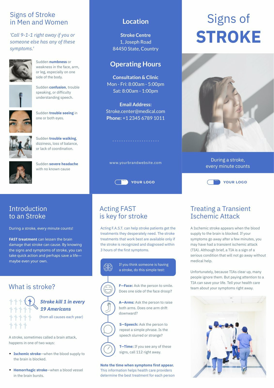 Signs of Stroke Trifold Brochure