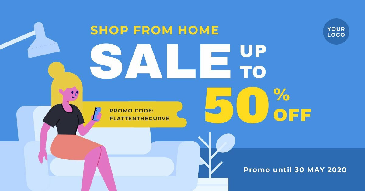 Shop From Home Sale Facebook Post