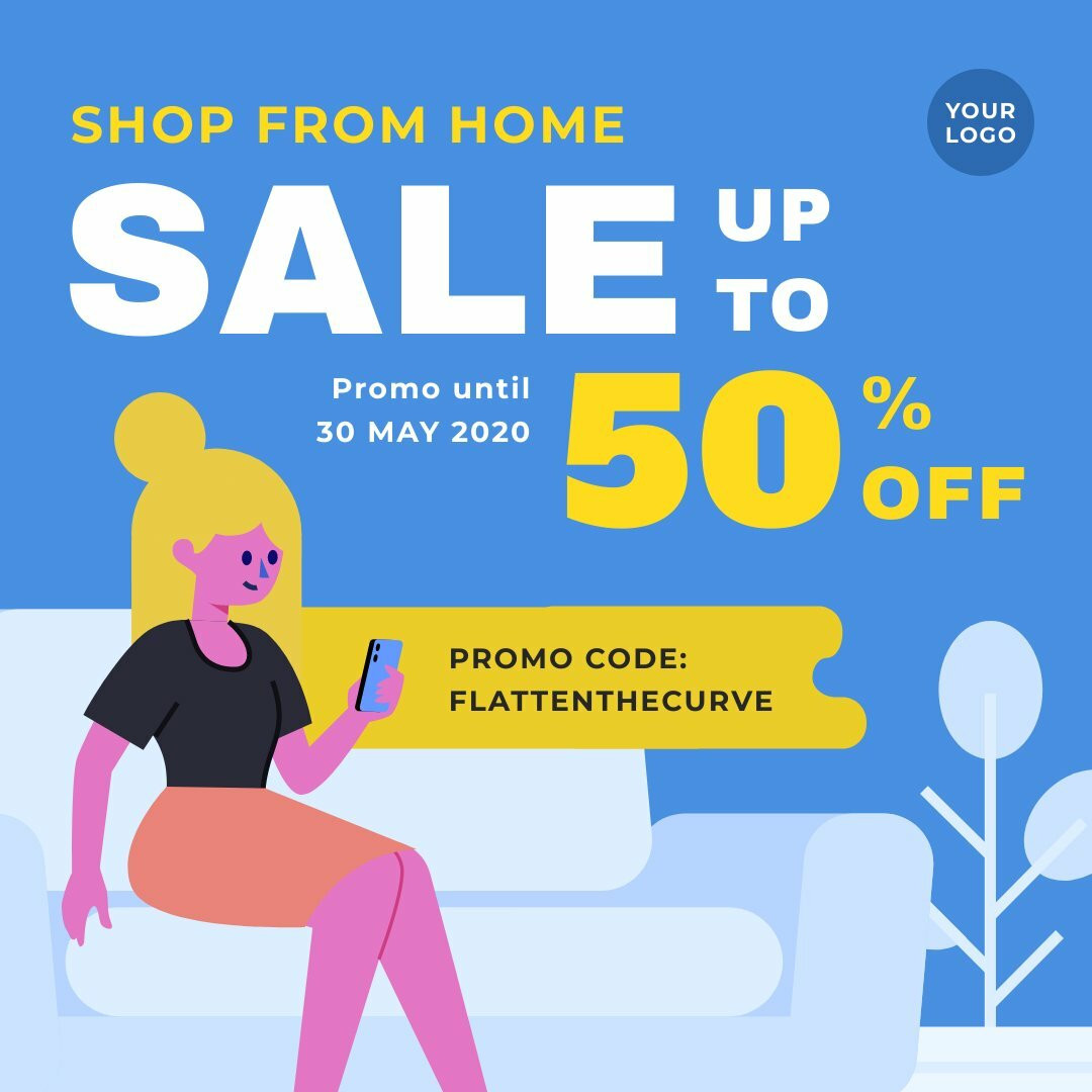 Shop From Home Sale Instagram Post