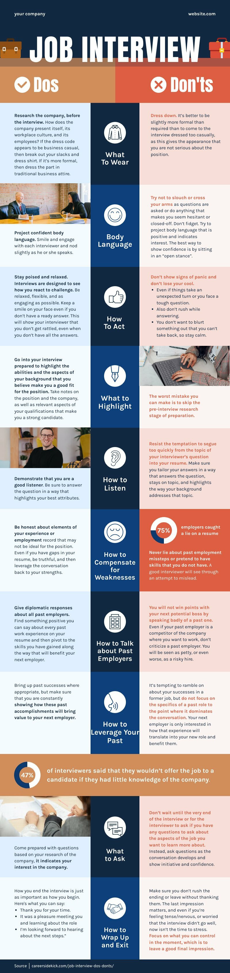 Interview Dos Don ts Free Infographic Template Piktochart