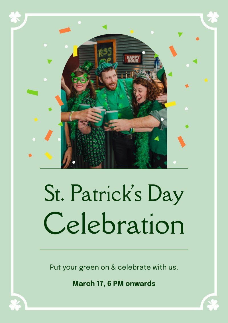 St. Patrick’s Day Celebration | Free Poster Template - Piktochart