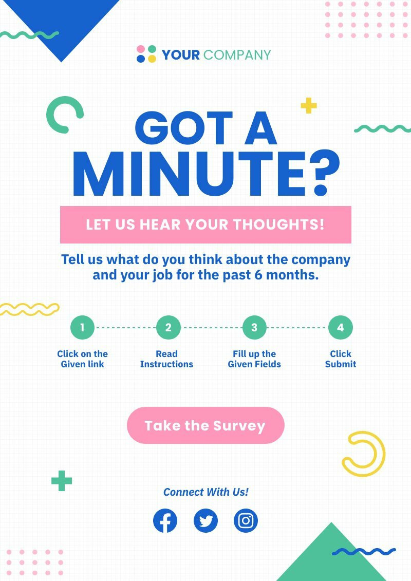 Employee Survey Announcement Free Poster Template Piktochart