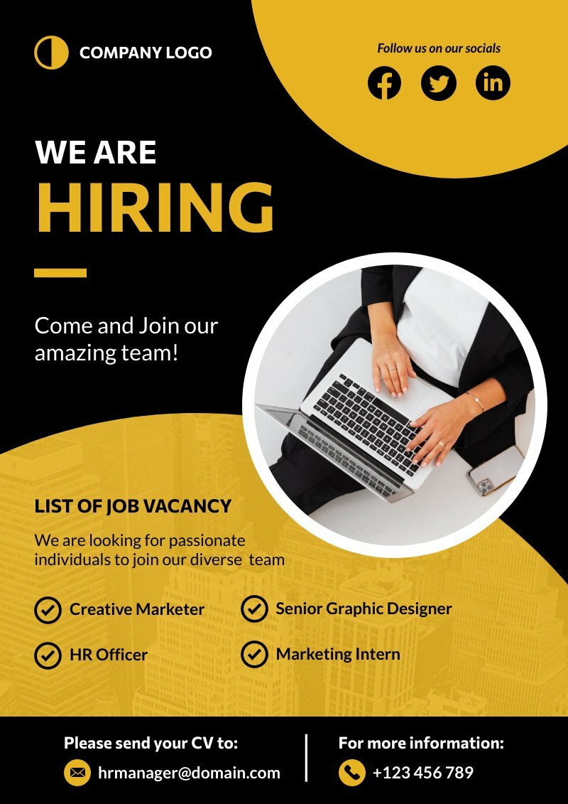 We Are Hiring Poster Template