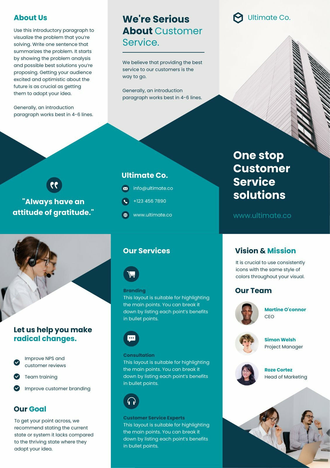 Business Company Trifold Brochure Free Brochure Template Piktochart