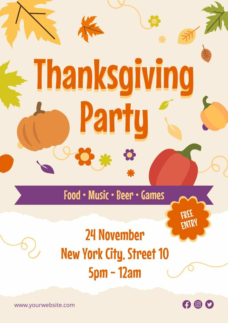 Thanksgiving Party Poster