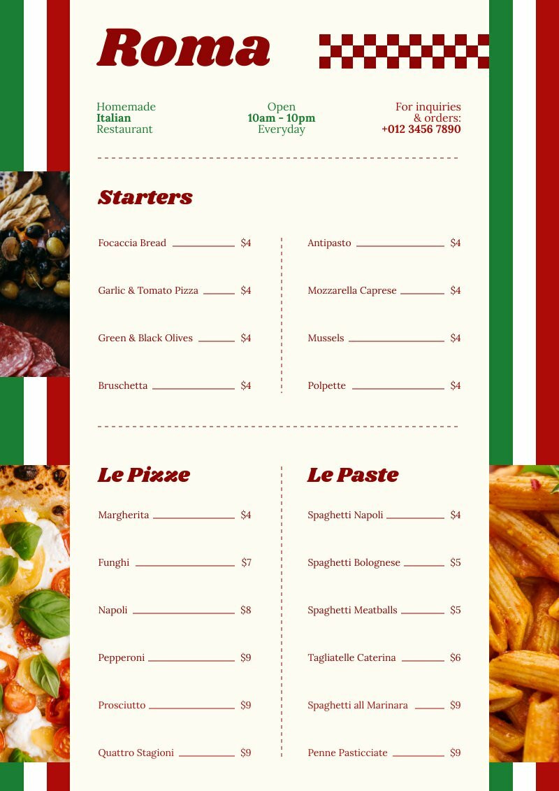 italian-menu-free-menu-template-piktochart