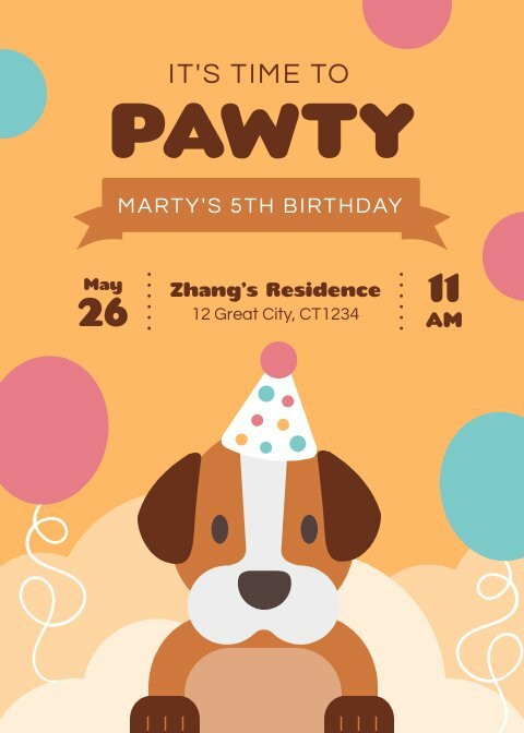 Dog Birthday Invitation