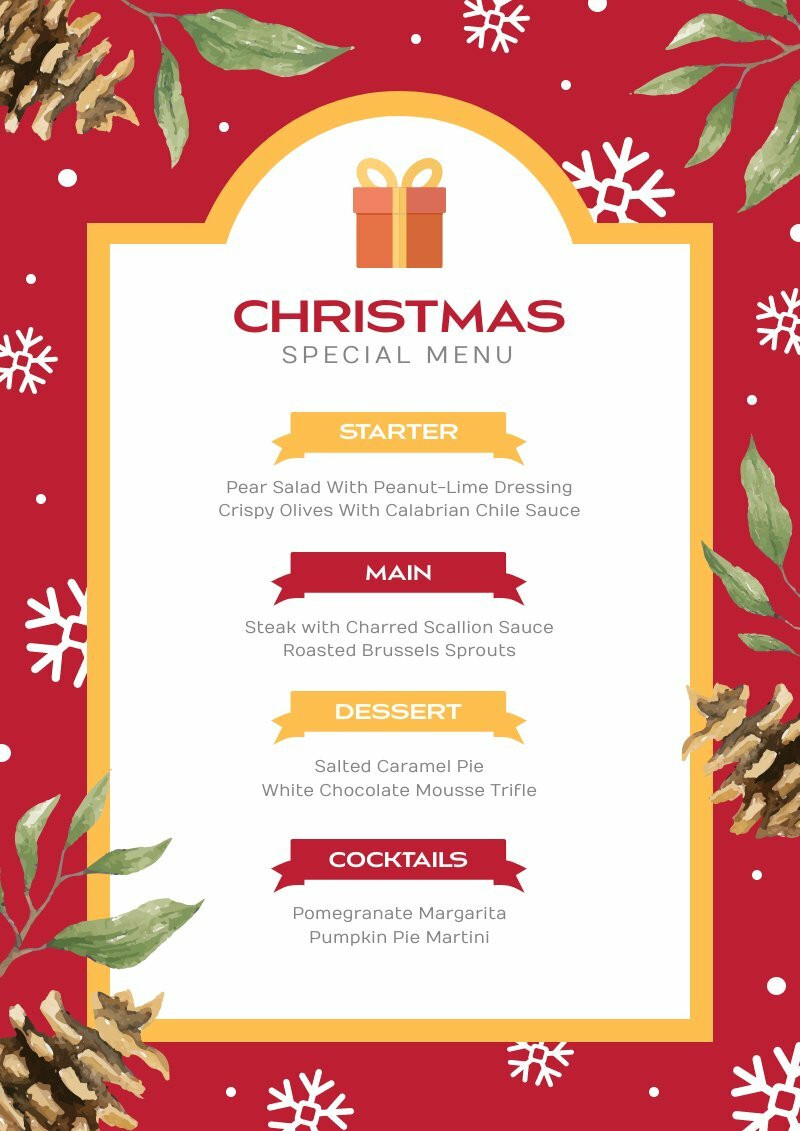 Christmas Menu | Free Menu Template - Piktochart