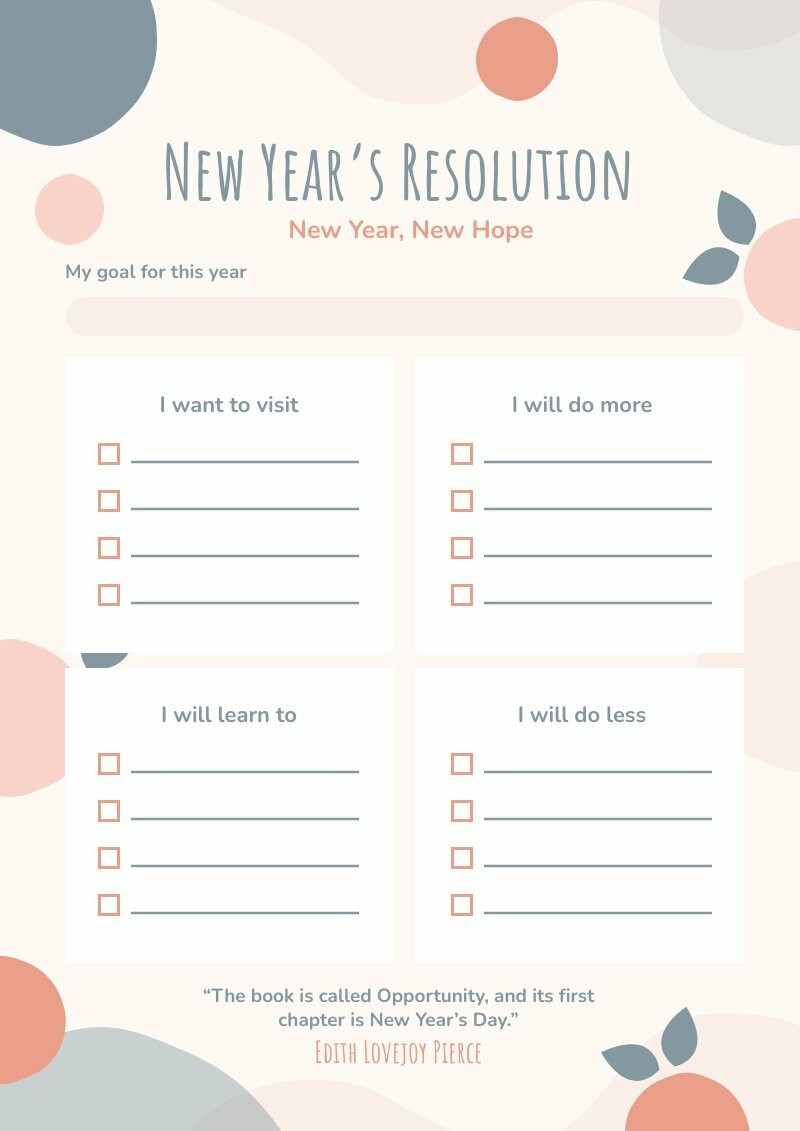 New Year s Goal Free Schedule Planner Template Piktochart