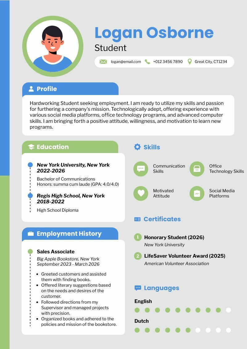 Resume Examples 2025 For College Students