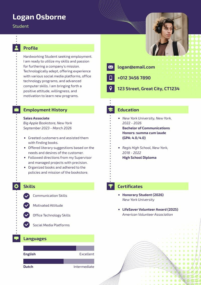 Fresher Simple Resume Format Free Resume Template Piktochart