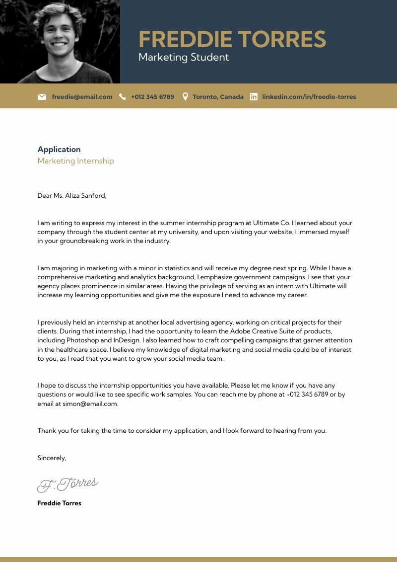 Professional Cover Letter Piktochart   Large 