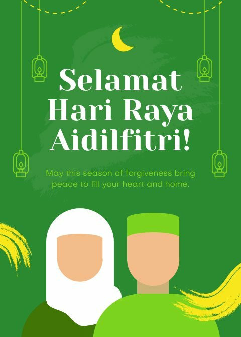 Hari Raya Greetings | Free Cards Template - Piktochart