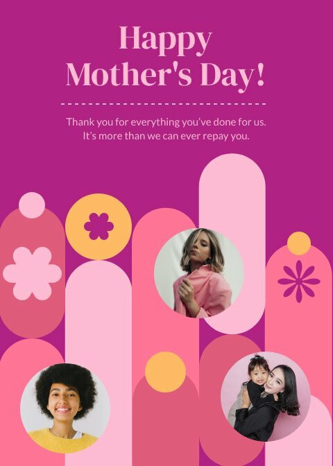 Mothers Day Greetings Free Cards Template Piktochart