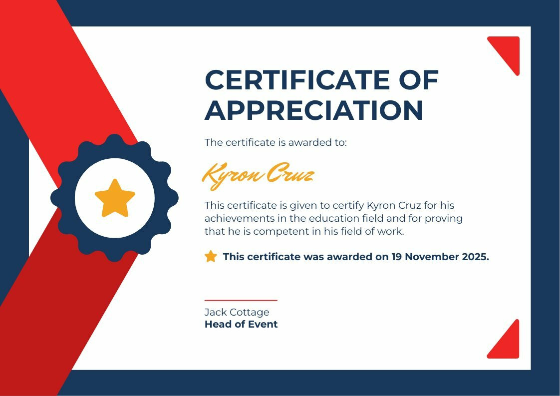 Modern Certificate of Appreciation Piktochart