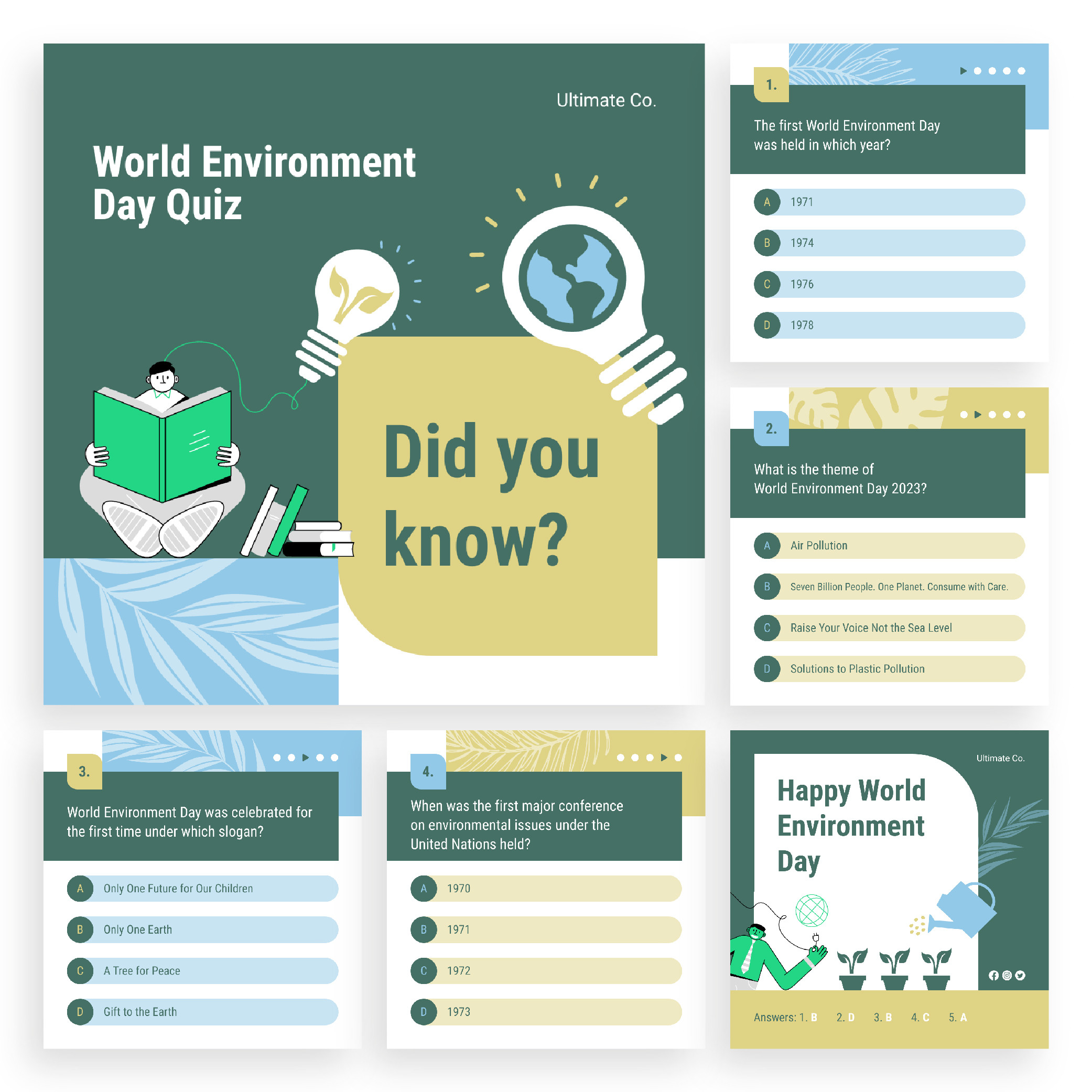 Environment Day Quiz Instagram Carousel Post