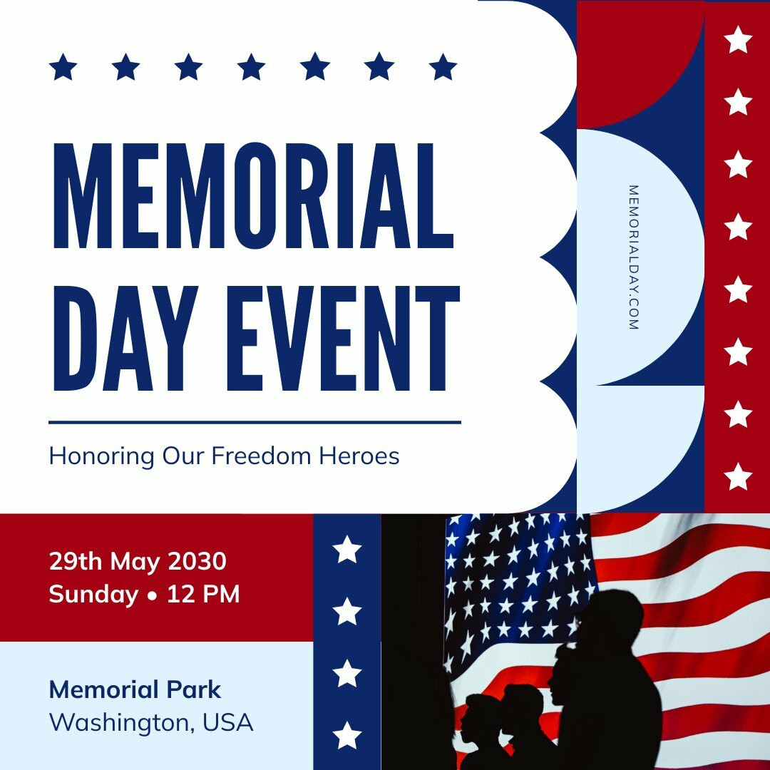 Memorial Day Events Instagram Post Piktochart