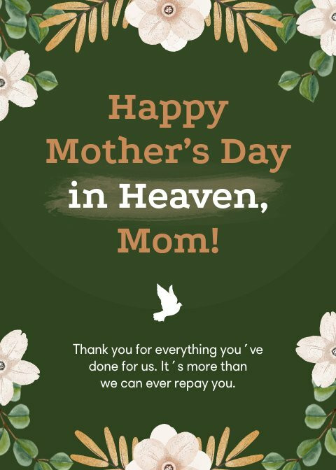 Happy Mothers Day In Heaven Free Cards Template Piktochart