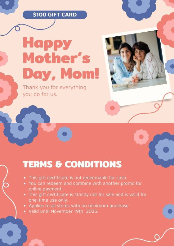 Mothers Day Special Free Cards Template Piktochart