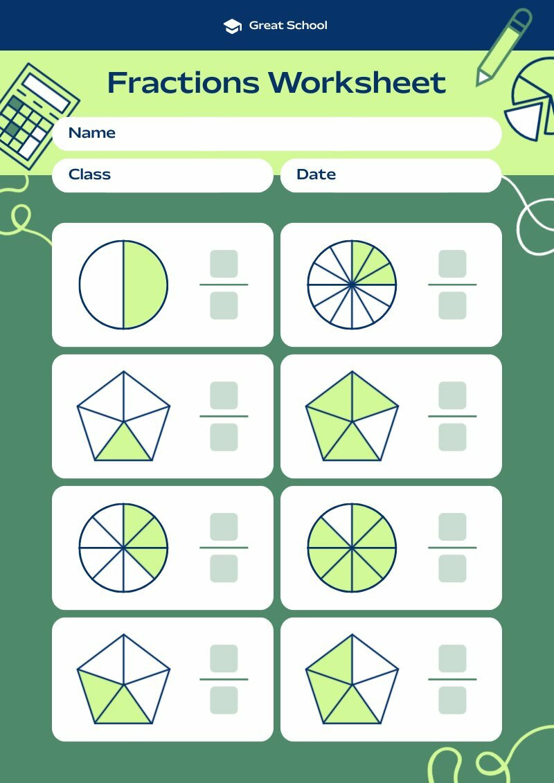 fraction worksheets for kindergarten