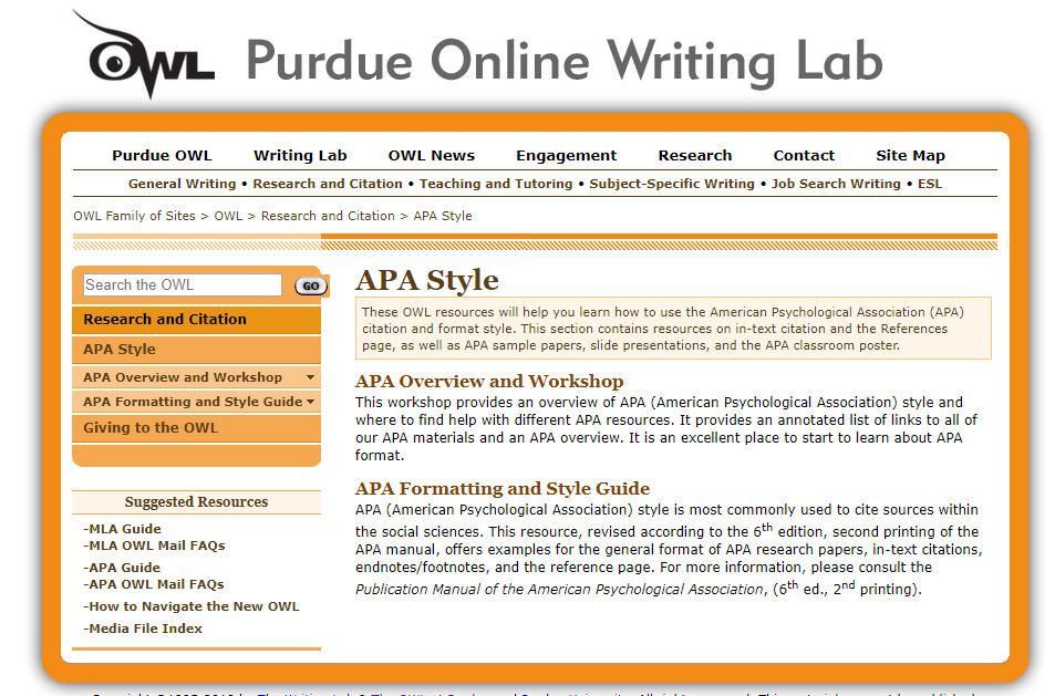 apa format bibliography website example